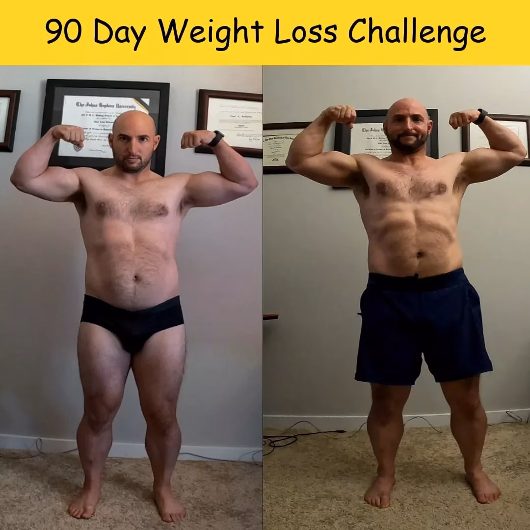 Paul Roberts 90-day fitness transformation front view